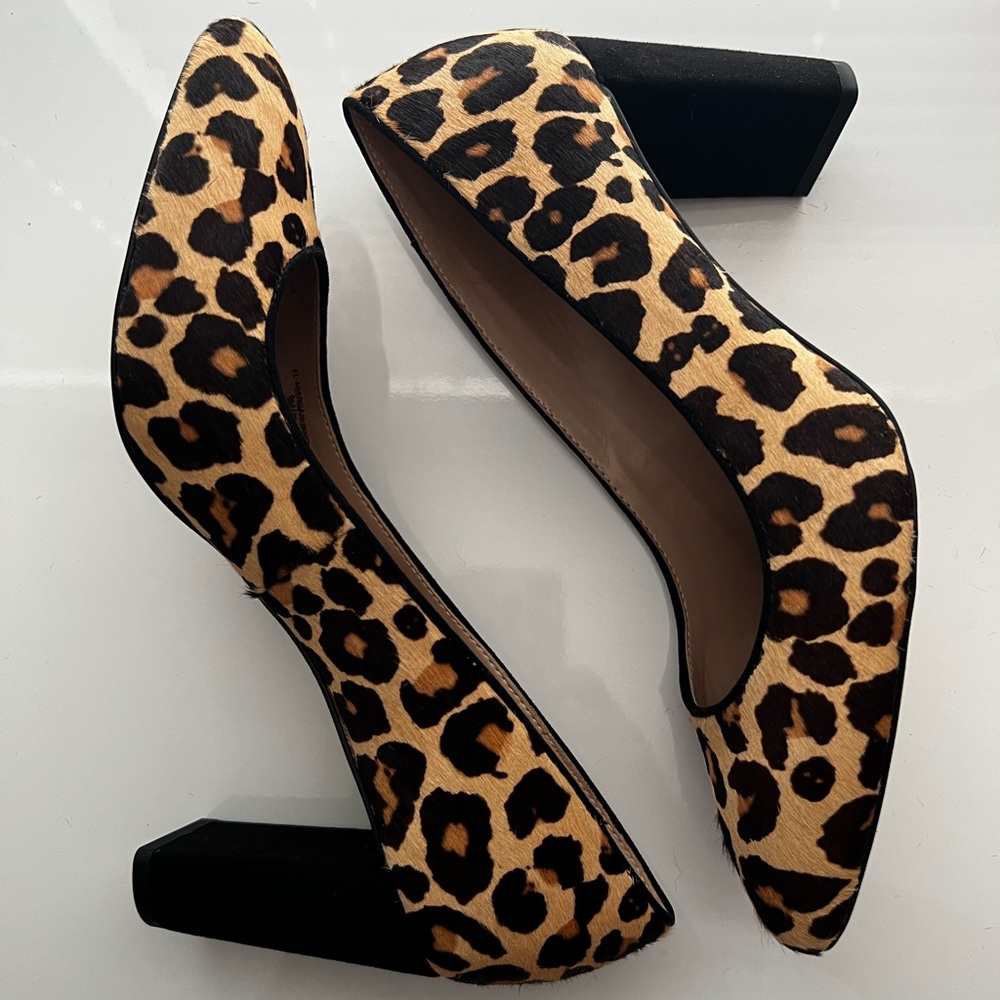 NWOB Essex House Margan Leopard Print Calf Hair Pump SZ 9